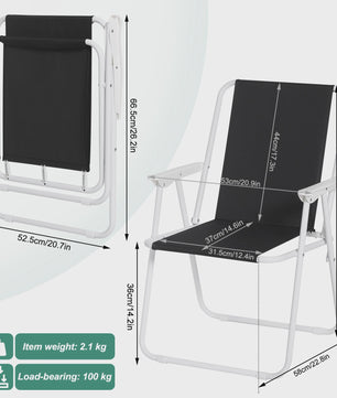 Lichtgewicht Opvouwbare Campingstoel met Armleuningen - Ideaal voor Strand, Vissen en Tuin