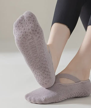 5 Paar Dames Yogakousen met Antislip Siliconen Grip - Ademend Katoen