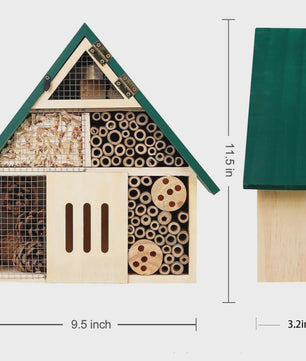 Houten Bijenhotel en Insectenhotel - Weerbestendig - Tuindecoratie voor Bijen, Lieveheersbeestjes en Vlinders