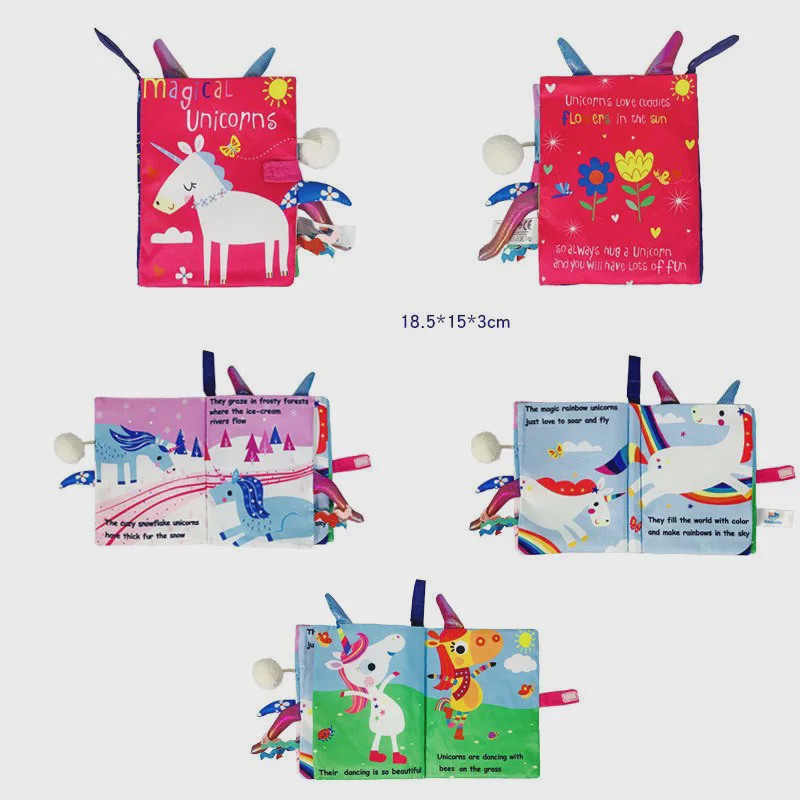 Interactief Stoffen Babyboek met Geluid & Sensopatische Elementen (0-36 Maanden)