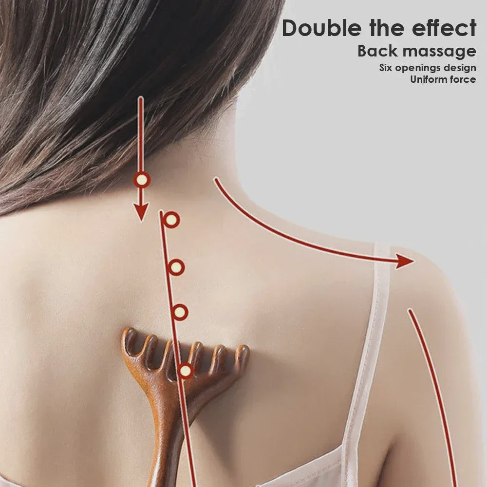 Gezichtsborstel & Houten Meridian Massage Kam: Lymfatische Drainage & Kaaklijn Sculpting