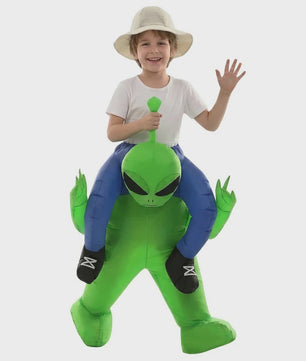 Opblaasbaar Alien Kostuum voor Kinderen & Volwassenen - Grappig Feest-, Halloween- & Carnavalskostuum