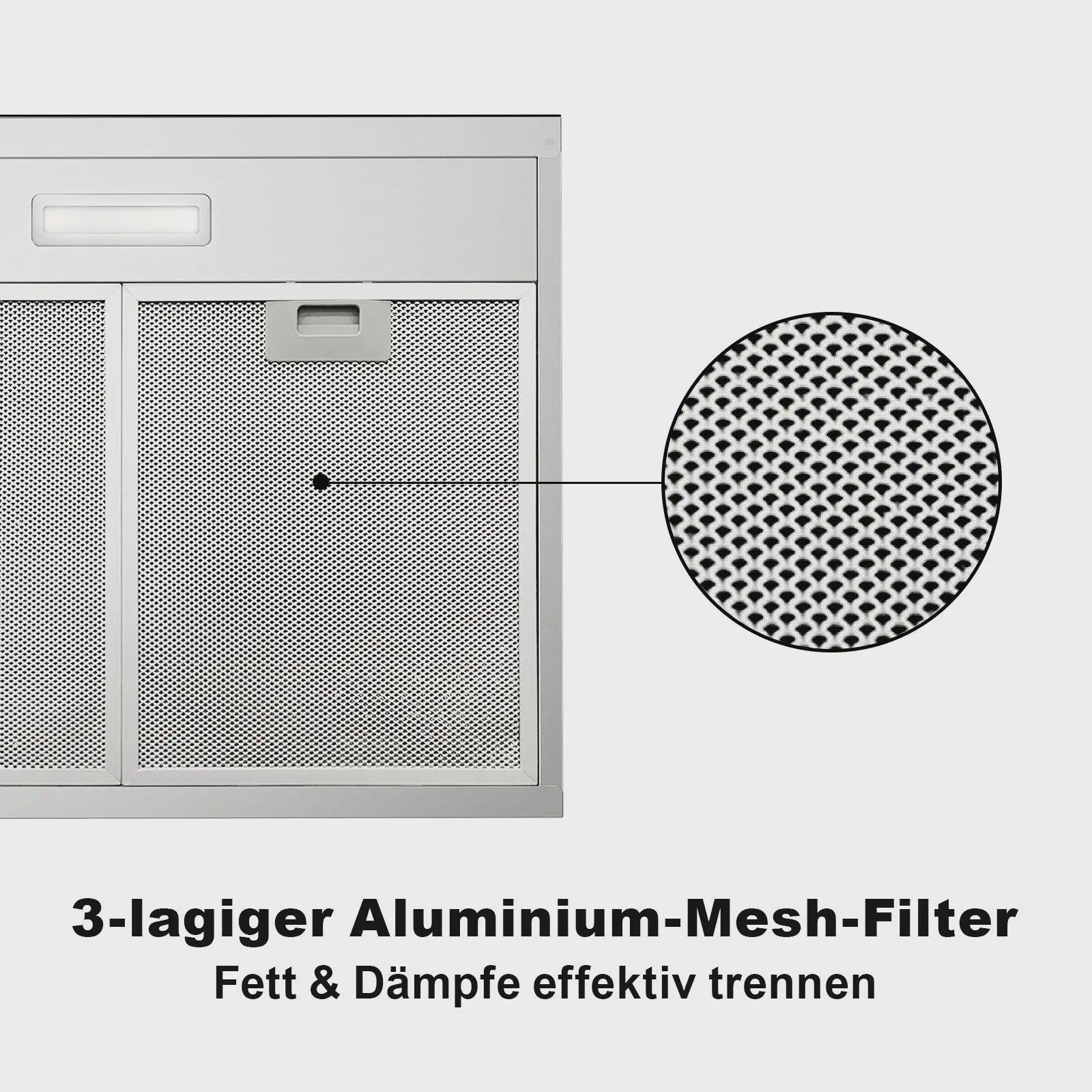 TopStrong 60cm Onderbouw Afzuigkap met LED Verlichting - Recirculatie