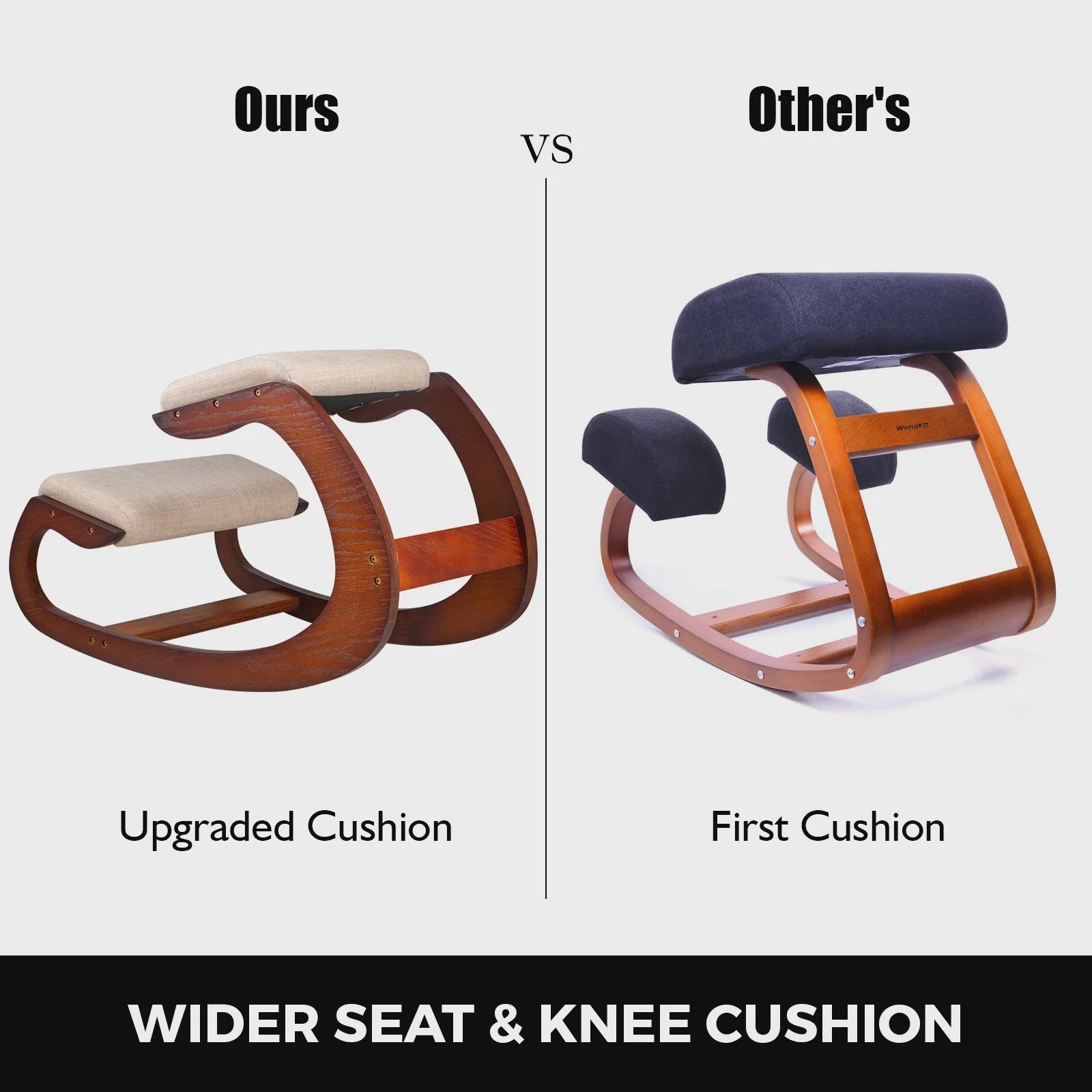 Ergonomische Houten Kniezetel met Schommelmechanisme - Bureau Stoel voor Correcte Houding