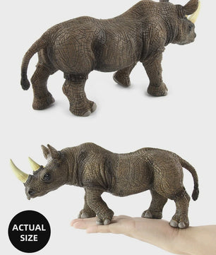 Grote Realistische Zwarte Neushoorn Speelgoedfiguur - 27.5cm PVC Wild Dier Model