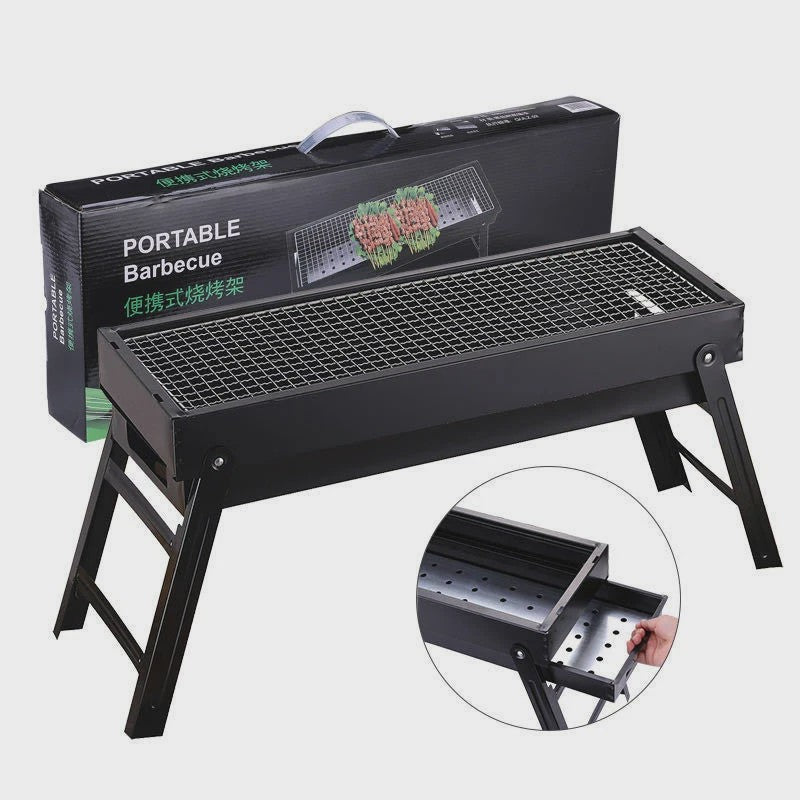 Grote Opvouwbare BBQ Barbecue Grill 60CM - Draagbaar Houtskool Fornuis voor Buiten, Camping & Picknick