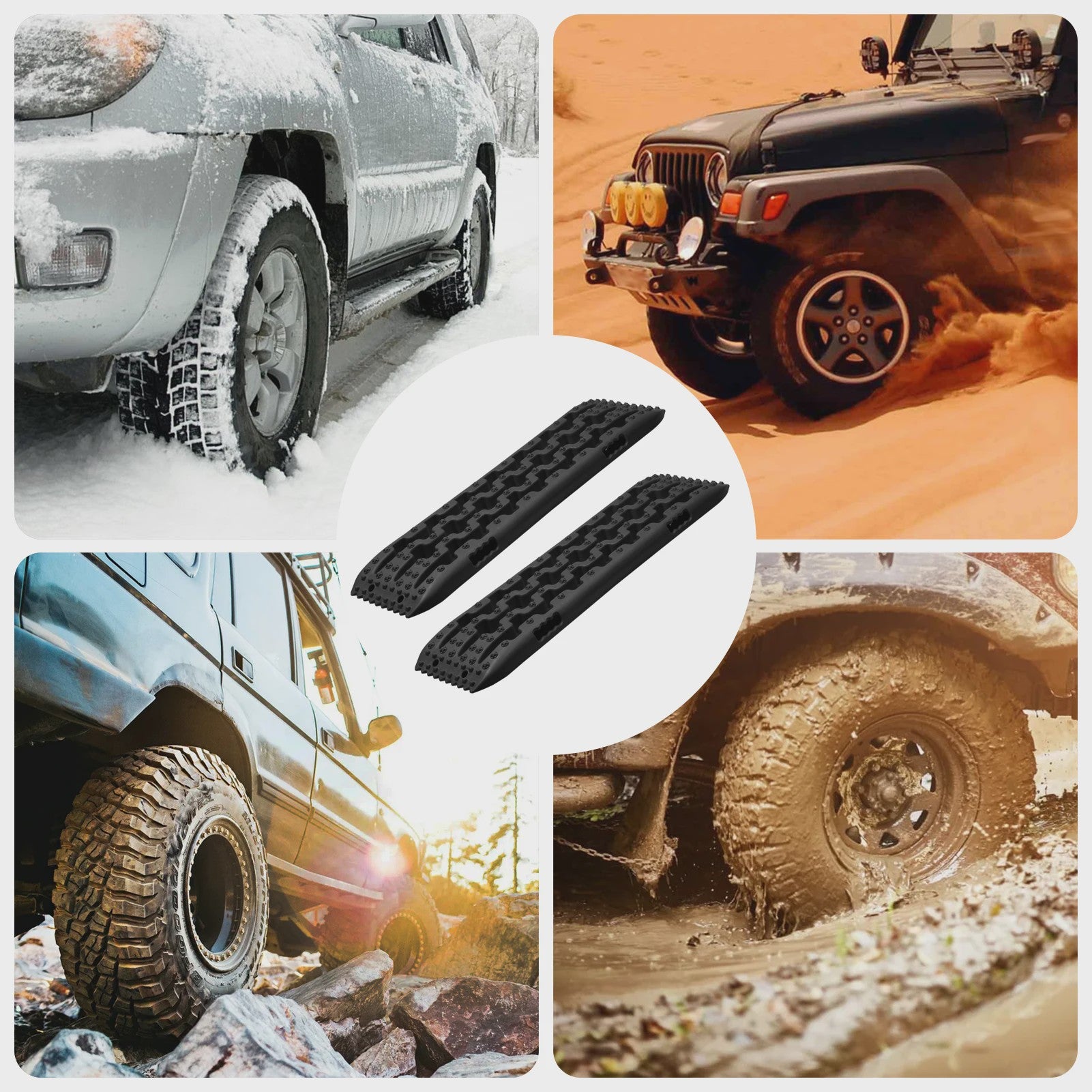 Tractieborden Set (2 stuks) - Offroad Hulp voor Sneeuw, Modder en Zand