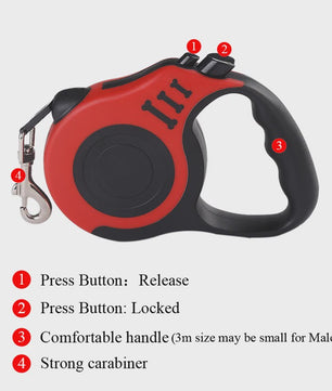 Automatische Intrekbare Hondenriem / Kattenlijn - 3m of 5m - Nylon - Outdoor Wandelen