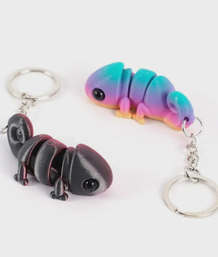Bewegelijke 3D Geprinte Kameleon Sleutelhanger - Leuk Accessoire & Cadeau