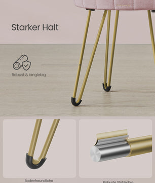 Verstelbare Fluwelen Poef met Opbergruimte en Metalen Poten - Elegant & Comfortabel