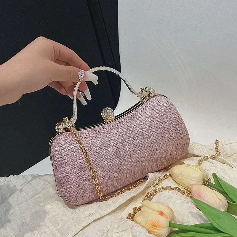 Glitter Avondtasje met Diamant Effect - Chique Clutch & Schoudertas