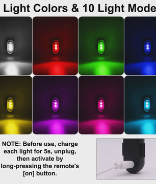 Veelzijdige LED Strobe Anti-Collision Lichten met Afstandsbediening - 8 Kleuren