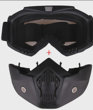 Motorcross Bril met Afneembaar Ademend Masker - Stof- en Impactbestendig