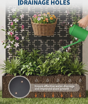 Metalen Plantenbak met Geometrisch Trellis Scherm - 180 cm Hoog