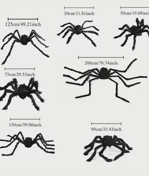 Enorme Pluche Spin Halloween Decoratie - 30cm tot 200cm