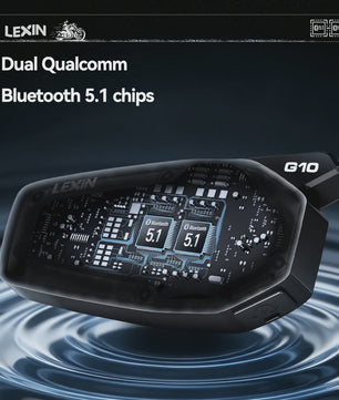 LEXIN G10 Motorhelm Intercom Systeem - 8 Rijders, Bluetooth 5.1, Parallel Audio & Muziek Delen