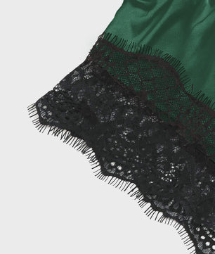 Dames Pyjamaset Satijn met Kant - Sexy Cami Top en Shorts Nachtkleding Zomer