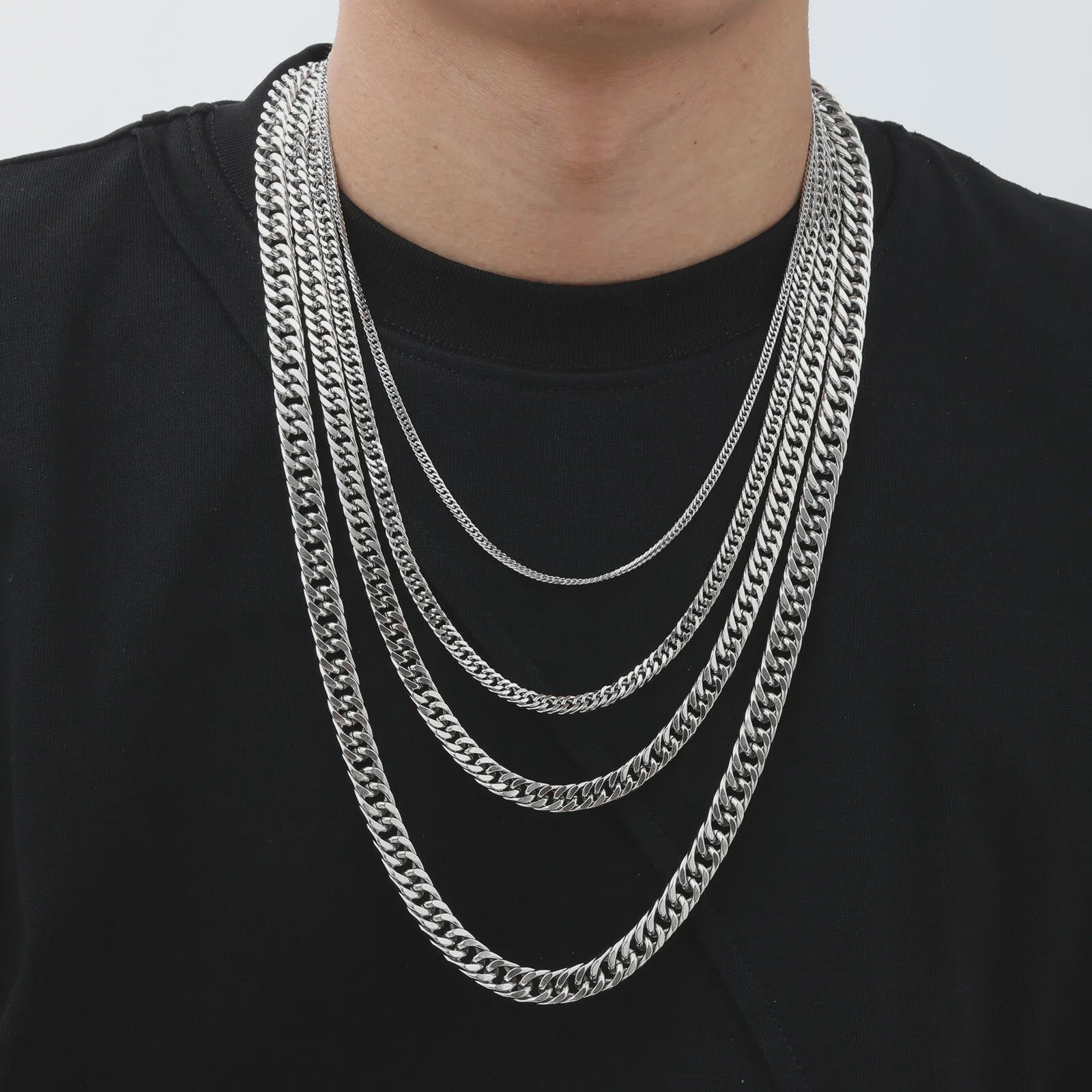 Vnox RVS Kubaanse Ketting voor Heren & Dames - 3/5/7/9mm Breed, Waterdicht & Hypoallergeen