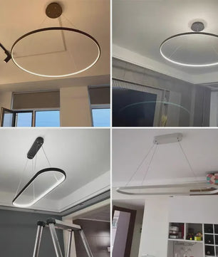 Moderne Minimalistische LED Ring Plafondlamp - Stijlvolle Hanglamp voor Woonkamer & Eetkamer