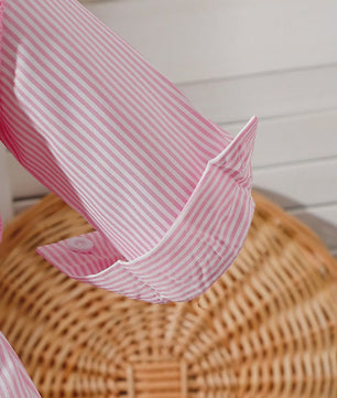 Baby Meisjes Jurk met Geborduurd Vest en Gestreept Shirt - Lente/Zomer Outfit