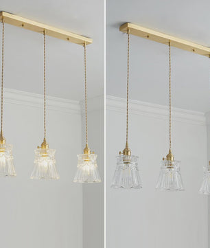 Koperkleurige Glazen Hanglamp - Stijlvolle LED Plafondlamp voor Woonkamer, Slaapkamer & Keuken