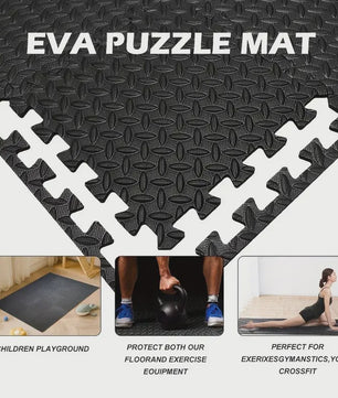 Set van 8 of 16 Antislip Fitness Tegels - Beschermende Vloermatten voor Yoga, Krachttraining & Home Gym