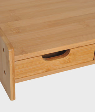 Bamboe Monitorstandaard met Lade en Opbergvak - 49x25.5x11.5 cm