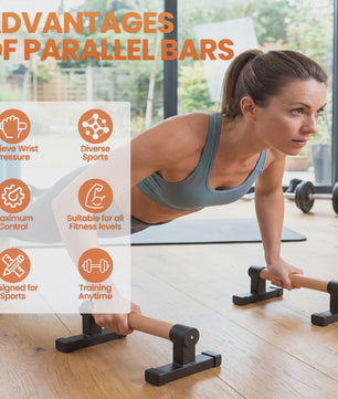 Houten Parallettes Push-Up Bars - Ergonomische Calisthenics Bars voor Krachttraining