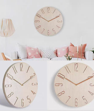 Stille Wandklok 30cm - Scandinavisch Design, Modern & Strak, Zonder Secondewijzer