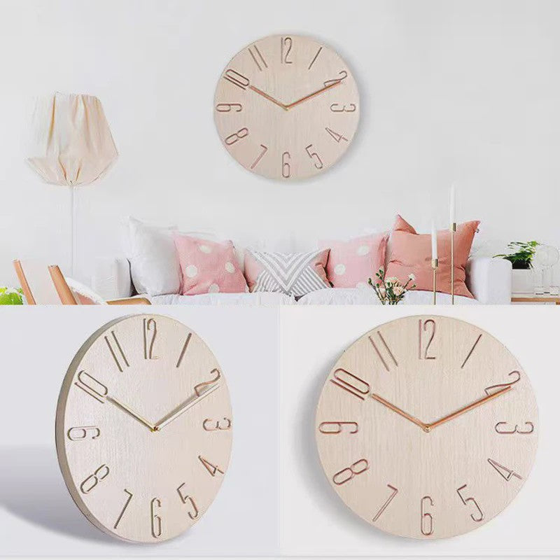Stille Wandklok 30cm - Scandinavisch Design, Modern & Strak, Zonder Secondewijzer