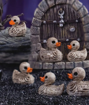 20x Gothic Skelet Eendjes - Mini Resin Figuurtjes voor Halloween & Decoratie