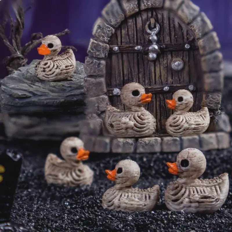 20x Gothic Skelet Eendjes - Mini Resin Figuurtjes voor Halloween & Decoratie