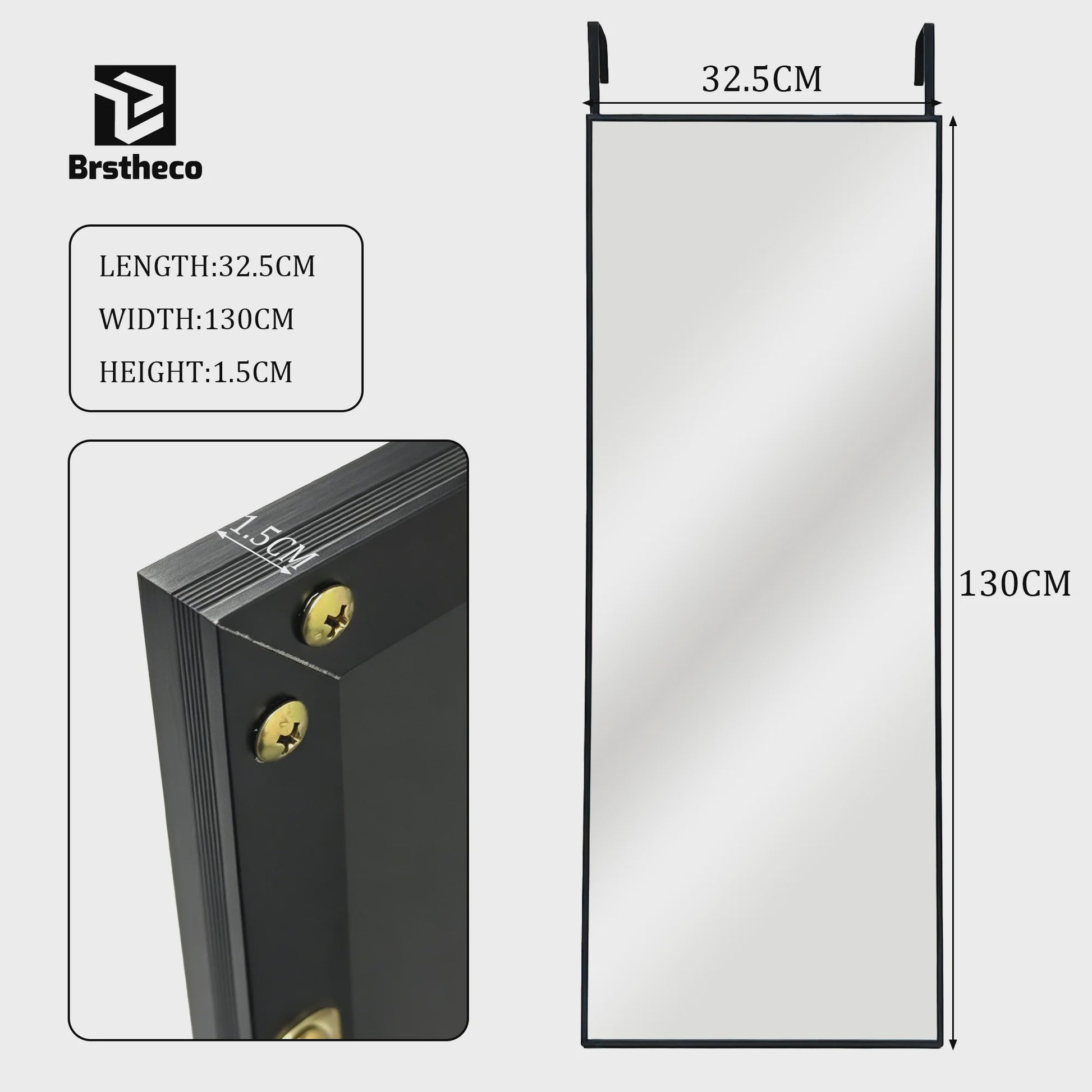 Grote Staande Spiegel 160x48cm - Volledige Lengte Spiegel met Aluminium Frame & HD Glas