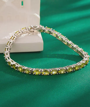 Peridot Tennisarmband Zilverkleurig - August Geboortesteen - Dames