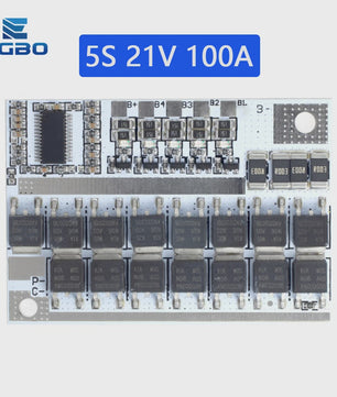 100A BMS Beschermingsbord voor 3S/4S/5S Li-ion Batterijen (12.6V-21V)