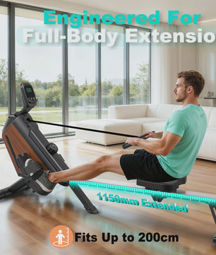 Inklapbare Roeitrainer MettleMatic: 16 Niveaus Magnetische Weerstand & LCD Monitor voor Thuis Cardio