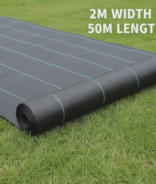 Onkruiddoek Zwart 2x50m PP - UV & Waterbestendig Bodembedekker voor Tuin, Gazon & Balkon