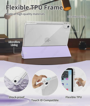 Transparante iPad Hoes met Potloodhouder & Stand - Geschikt voor iPad Air, Pro, Mini, 10.2, 9.7 inch