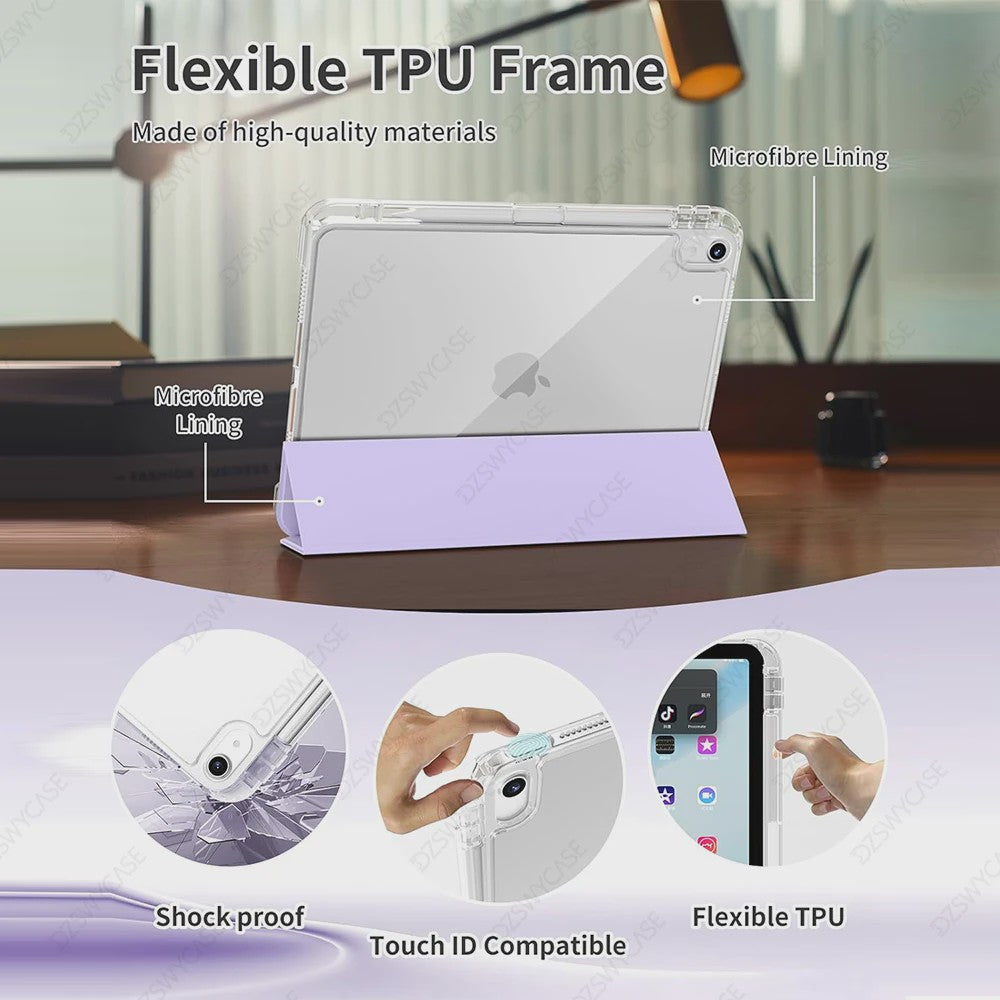 Transparante iPad Hoes met Potloodhouder & Stand - Geschikt voor iPad Air, Pro, Mini, 10.2, 9.7 inch