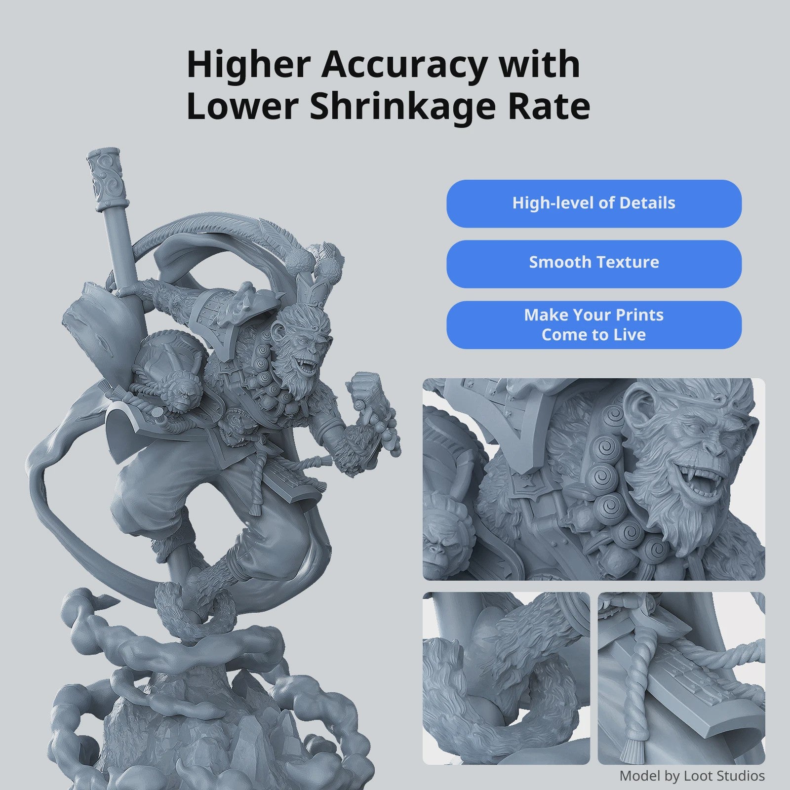 Anycubic ABS-Like Resin 3.0 - Hoge Nauwkeurigheid, Sterk & Lage Krimp voor 3D Printers