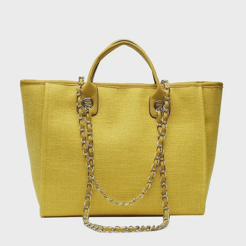 Ruime Dames Tote Bag met Ketting - Schoudertas & Crossbody