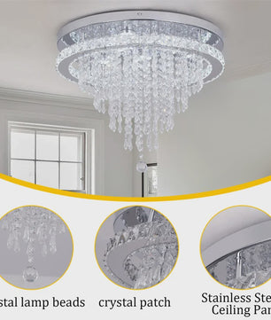 Luxe K9 Kristallen Plafondlamp met Smart LED en Afstandsbediening - Modern Design