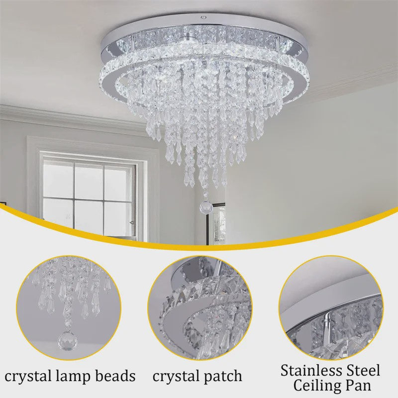 Luxe K9 Kristallen Plafondlamp met Smart LED en Afstandsbediening - Modern Design