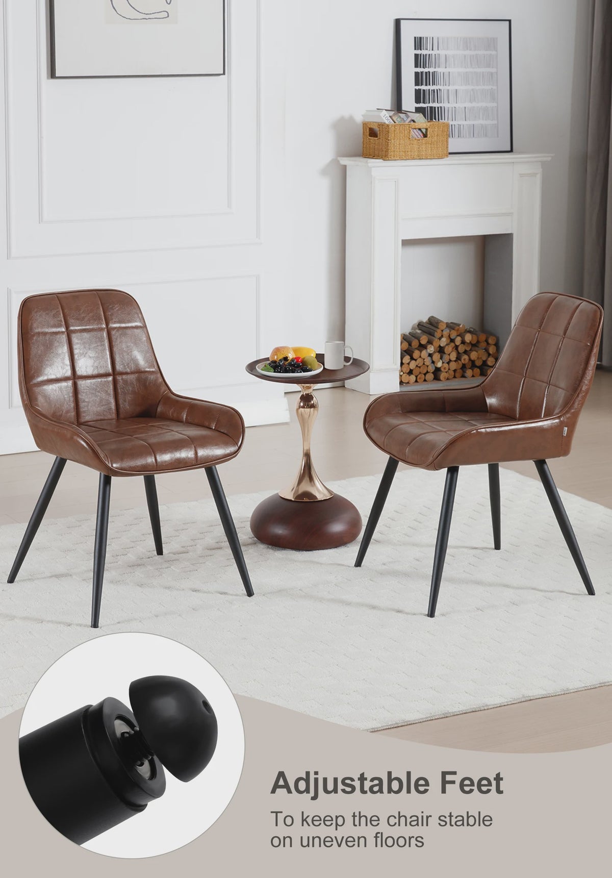 Set van 2 Ergonomische Velvet Eetkamerstoelen - Scandinavisch Design