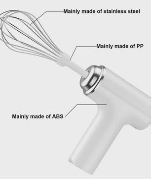 Draadloze Elektrische Handmixer met 3 Snelheden - Perfect voor Bakken en Mixen