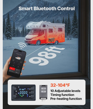 8KW Diesel Luchtverwarmer All-in-One met Bluetooth App & Afstandsbediening