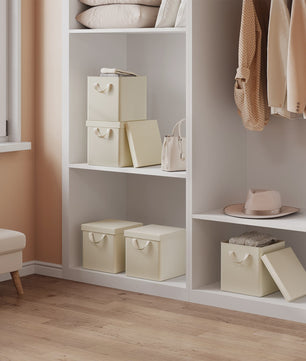 Opvouwbare Opbergbox met Deksel - Set van 3 of 5 - Stoffen Organizer voor Kleding en Speelgoed