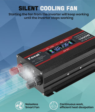 Krachtige 1500W-3000W Auto Omvormer (DC12V/24V naar AC230V) met LCD, USB & EU-stopcontact
