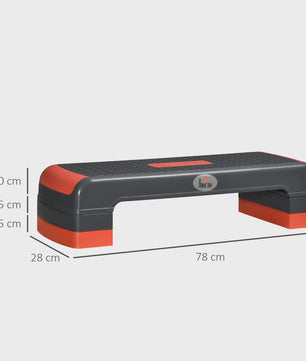 HOMCOM Aerobic Stepper - Verstelbare Hoogte (10-20 cm), Antislip, Fitness Step