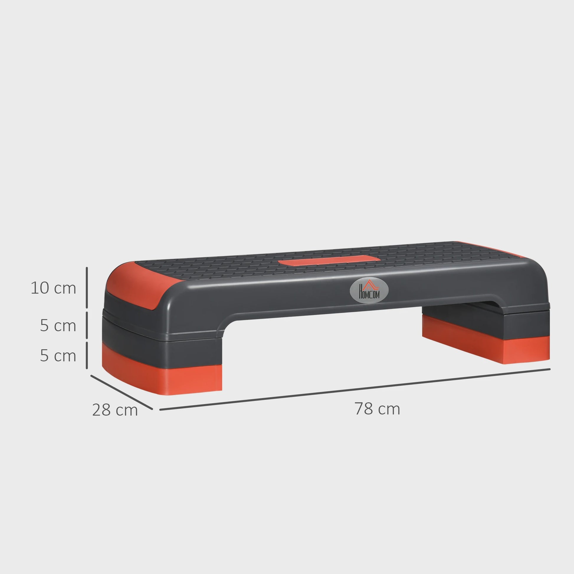 HOMCOM Aerobic Stepper - Verstelbare Hoogte (10-20 cm), Antislip, Fitness Step